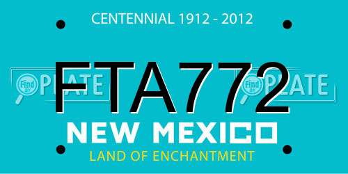 FTA772 New Mexico License Plate