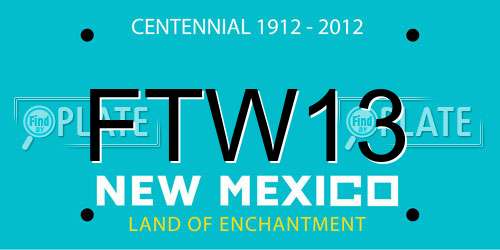 FTW13 New Mexico License Plate