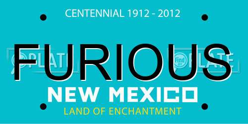 FURIOUS New Mexico License Plate