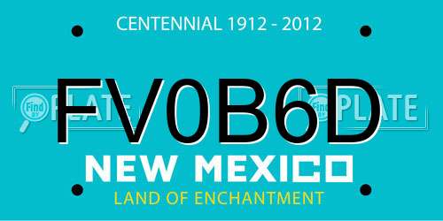 FV0B6D New Mexico License Plate