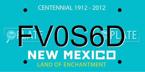 FV0S6D New Mexico License Plate