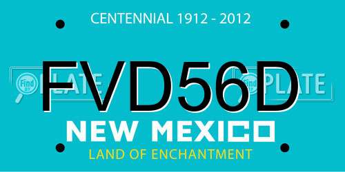 FVD56D New Mexico License Plate
