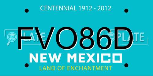 FVO86D New Mexico License Plate