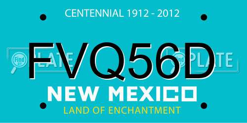 FVQ56D New Mexico License Plate