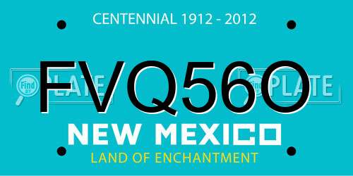 FVQ56O New Mexico License Plate