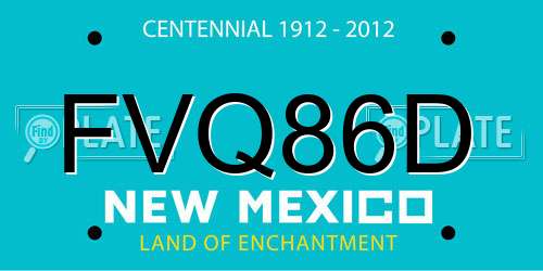 FVQ86D New Mexico License Plate