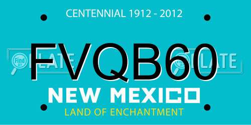 FVQB60 New Mexico License Plate