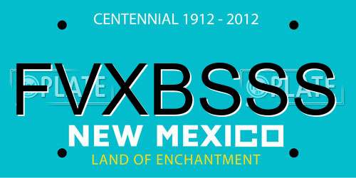 FVXBSSS New Mexico License Plate