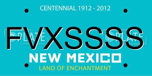 FVXSSSS New Mexico License Plate