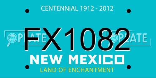 FX1082 New Mexico License Plate