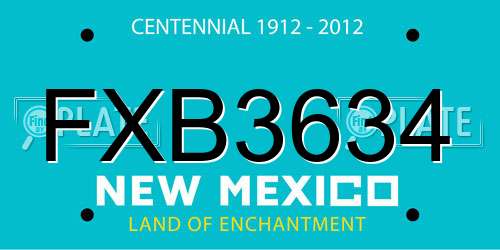 FXB3634 New Mexico License Plate