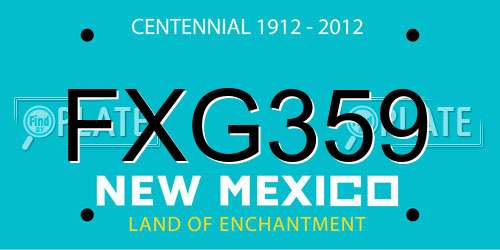 FXG359 New Mexico License Plate
