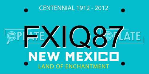 FXIQ87 New Mexico License Plate