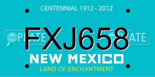 FXJ658 New Mexico License Plate