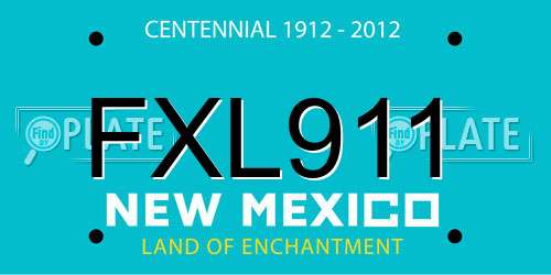 FXL911 New Mexico License Plate