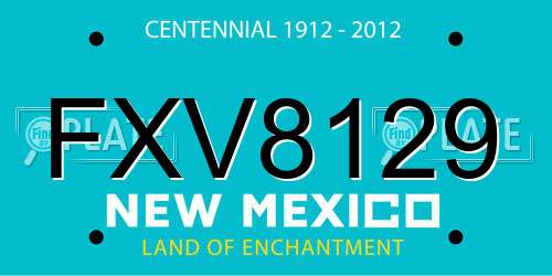 FXV8129 New Mexico License Plate