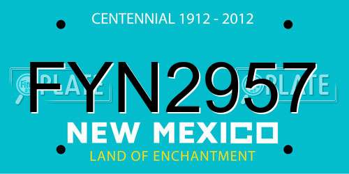 FYN2957 New Mexico License Plate