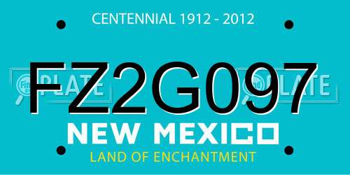 FZ2G097 New Mexico License Plate