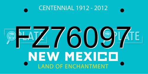 FZ76097 New Mexico License Plate