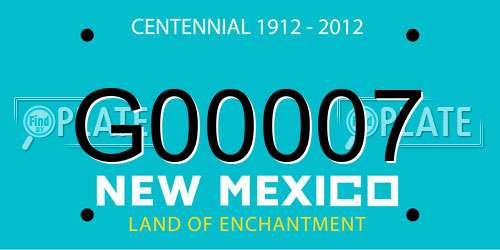 G00007 New Mexico License Plate