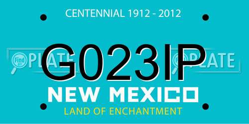 G023IP New Mexico License Plate