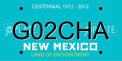 G02CHA New Mexico License Plate