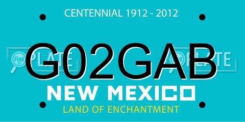 G02GAB New Mexico License Plate