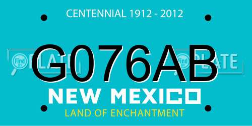 G076AB New Mexico License Plate