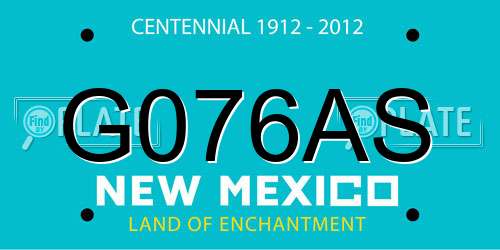 G076AS New Mexico License Plate