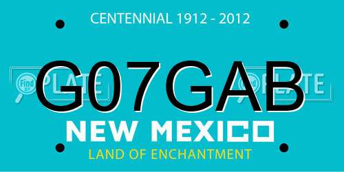 G07GAB New Mexico License Plate