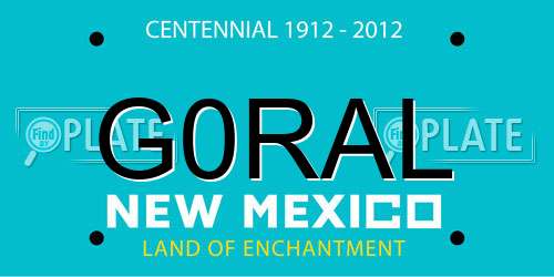 G0RAL New Mexico License Plate