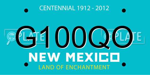 G100QO New Mexico License Plate