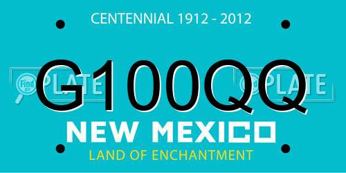 G100QQ New Mexico License Plate
