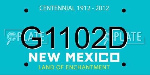 G1102D New Mexico License Plate