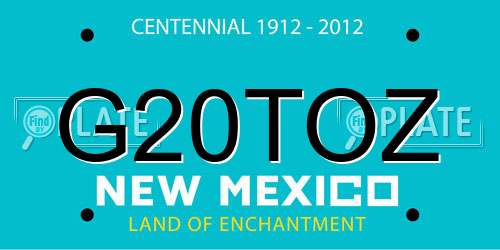 G20TOZ New Mexico License Plate