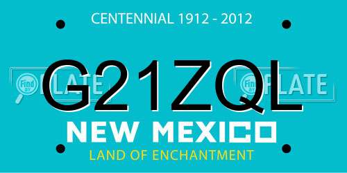 G21ZQL New Mexico License Plate