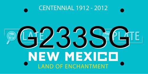 G233SG New Mexico License Plate