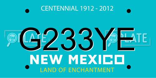 G233YE New Mexico License Plate