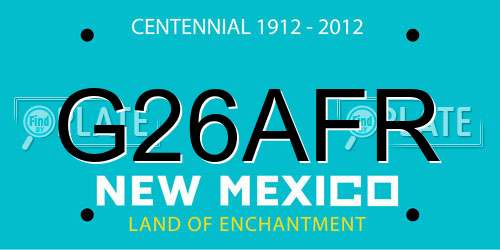 G26AFR New Mexico License Plate