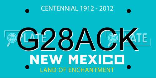 G28ACK New Mexico License Plate