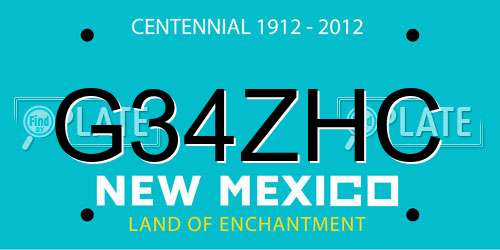 G34ZHC New Mexico License Plate