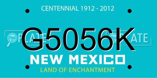 G5056K New Mexico License Plate