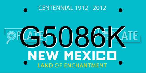 G5086K New Mexico License Plate
