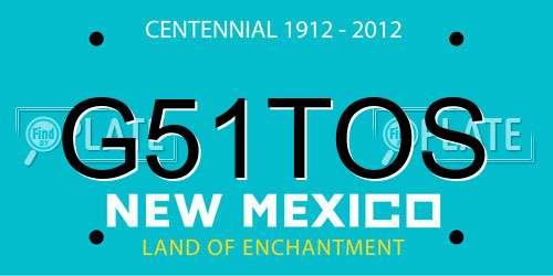 G51TOS New Mexico License Plate