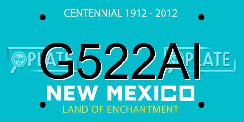 G522AI New Mexico License Plate