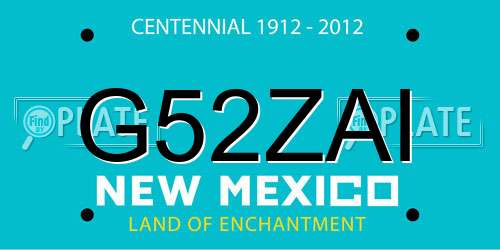 G52ZAI New Mexico License Plate