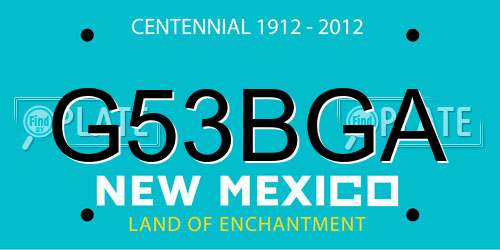 G53BGA New Mexico License Plate