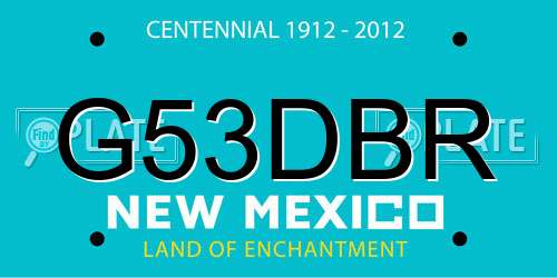 G53DBR New Mexico License Plate