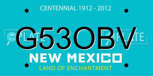 G53OBV New Mexico License Plate