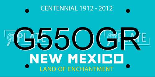 G55OGR New Mexico License Plate